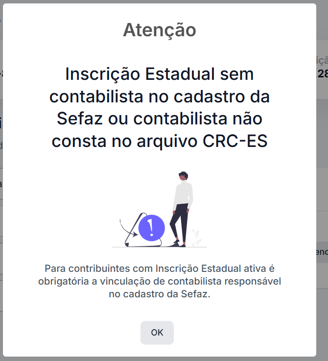 Inscrição estadual sem contabilista na sefaz ES